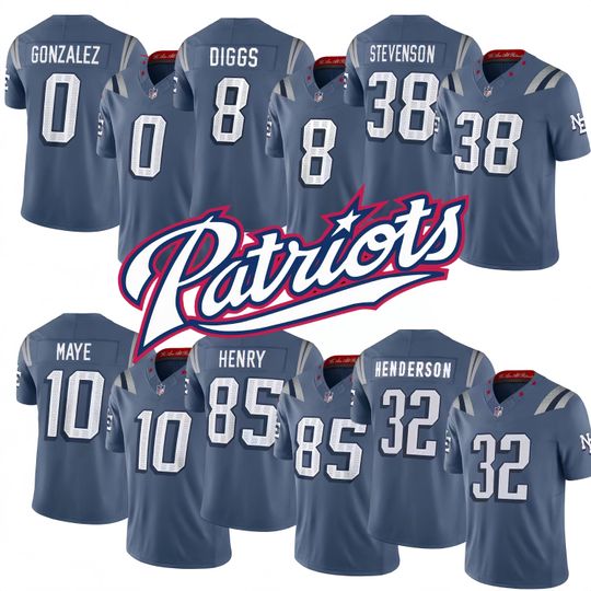 Discover Personalized  Jersey, Custom Name & Number, Embroidered Patriots Storm Blue 2025 Rivalries Collection Limited Stitched Jersey Gift