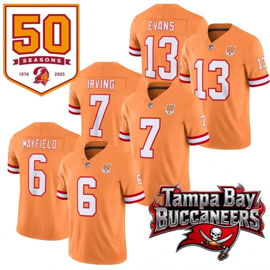Personalized Jersey, Custom Name & Number, 76 Buccaneers Creamsicle 50th Season Game Jersey  Gift