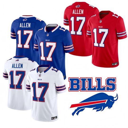 Personalized Buffalo Bills Jersey, Custom Name & Number, #17 Josh Allen.Limited Player Jersey