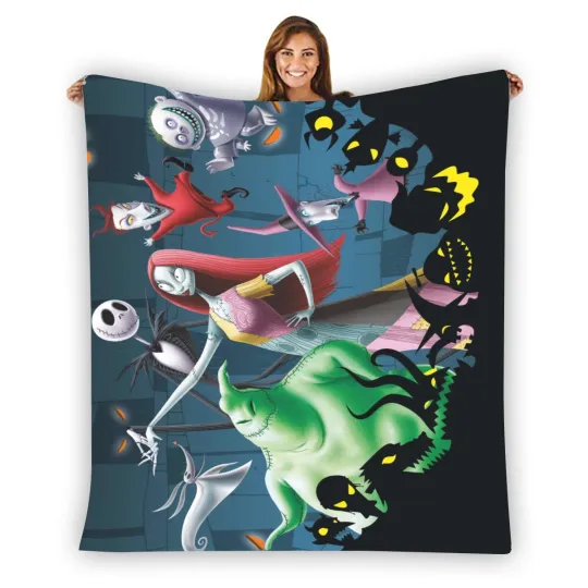 Discover Helloween Nightmare Soft Warm Single-Side Printing Flannel Fleece Blanket