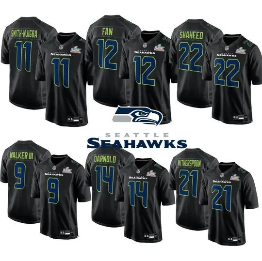 Personalized Seahawks  Jersey, Custom Name & Number, Sports Super Bowl LX Patch  Gift
