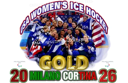 USA Women's Ice Hockey Team Wins GOLD Medal 2026 Olympics Unisex T-Shirts Sm-2XL