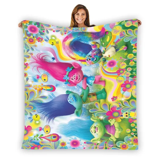 Discover Trolls Life Hugfest Soft Warm Single-Side Printing Flannel Fleece Blanket
