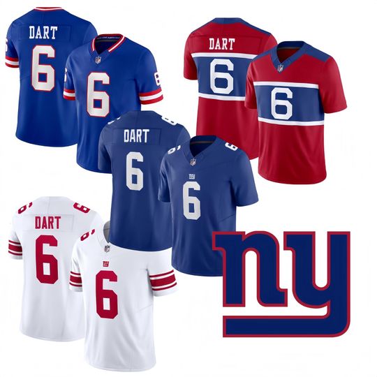 Discover Personalized New York Giants Jersey, Custom Name & Number, Embroidered  #6 Jaxson Dart Limited Player Jersey All Stitched  Gift