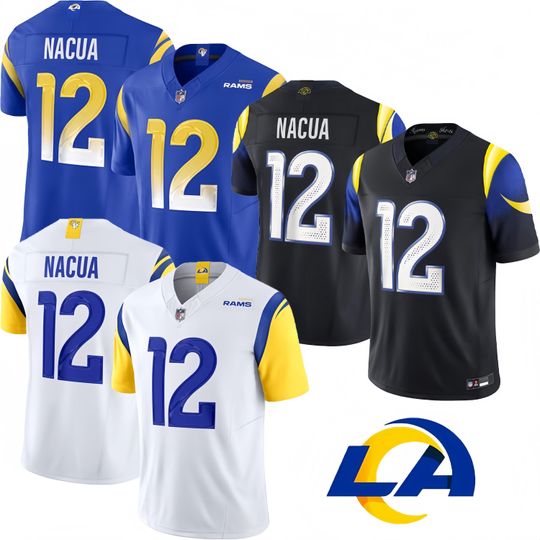 Discover Personalized Los Angeles Rams Jersey, Custom Name & Number, Embroidered  #12 Puka Nacua Limited Player Jersey All Stitched  Gift