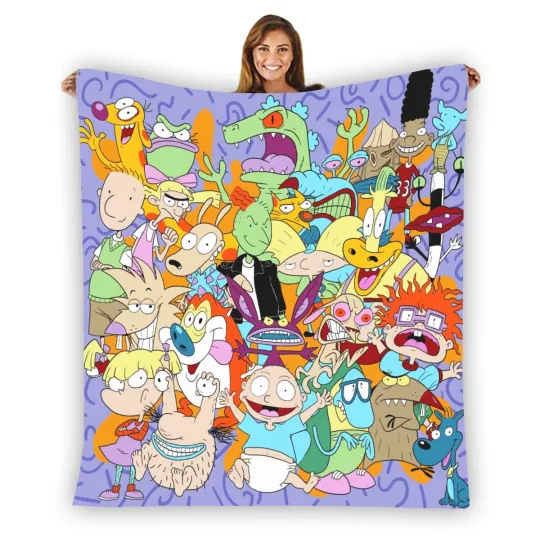 Discover Rugrats Characters Soft Warm Single-Side Printing Flannel Fleece Blanket