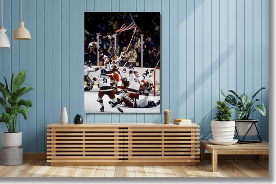 Discover USA Stuns Soviet Union 1980 Hockey Print/4