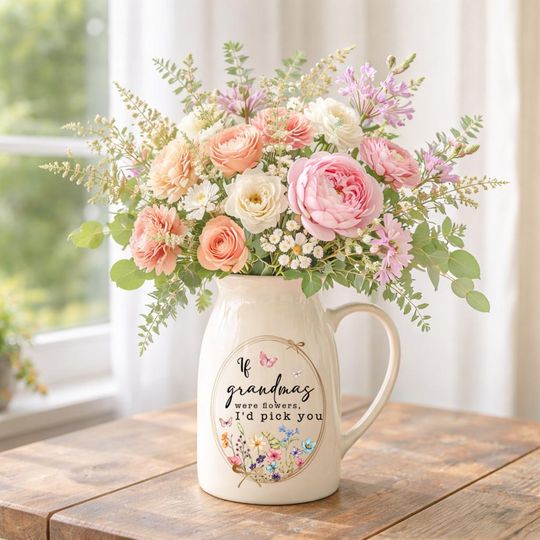 Personalized Flower Vase gift for Grandma, Mother's Day gift, Mother day gift, if Nanas Grandmas Nannys were flowers I'd pick you Flower Mom