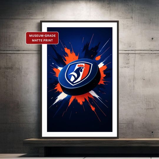 Team France Hockey Poster (Unframed), France Icon Puck Art Print, French Sports Wall Decor