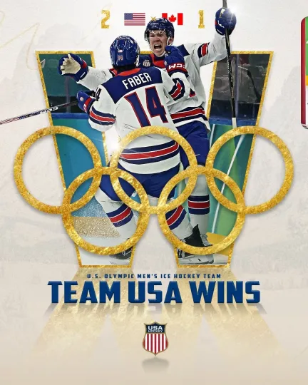 Discover 2026 Team USA Mens Hockey Champions 8.5 x 11 photo