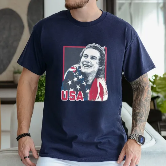 Discover Jack Hughes Usa Gold Hockey T Shirt - Navy