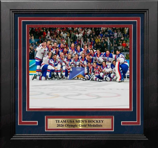 Discover Team USA Men's Hockey 2026 Olympics Gold Medal Celebration 8" x 10" Framed Photo