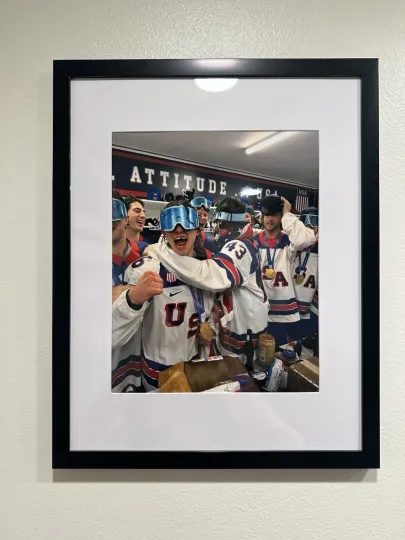 Team USA Men's Hockey 2026 Olympics Gold Medal Celebration 8" x 10" Framed Photo