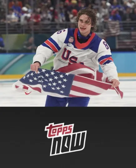 JACK HUGHES 2026 Olympics Topps Now Card #? - USA HOCKEY OT GOAL 4 GOLD! Presale