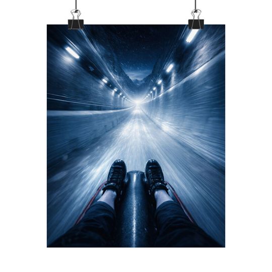 Discover Winter Olympics 2026 Skeleton Sport Face Down Sled POV Perspective Milano Cortina Digital Print Wall Art Poster Instant Download Home Decor