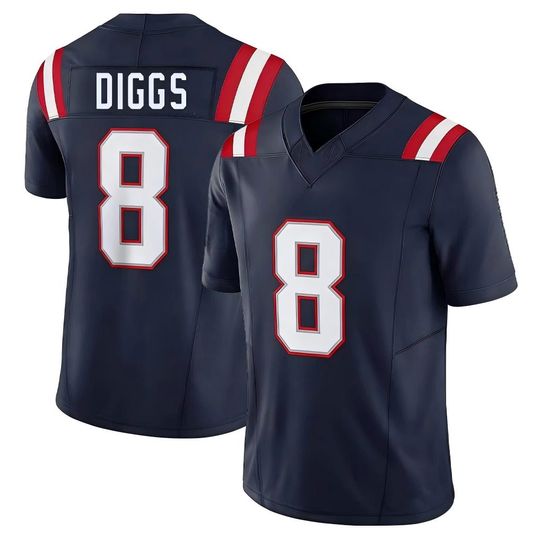 Discover Men's New England Jersey #8Stefon Diggs Navy Game Limited Stitched Shirt