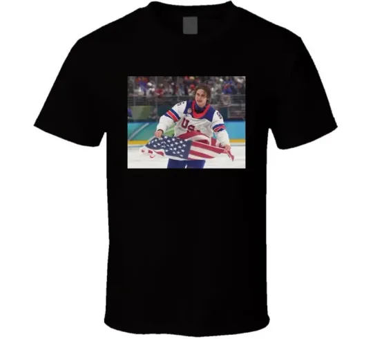 Discover Retro Hughes Usa Hockey Gold T Shirt
