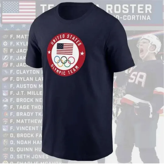 Discover USA Hockey Team 2026 Winter T-Shirt USA Size