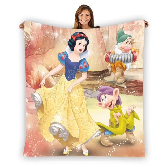 Discover Princess Snow White Soft Warm Single-Side Printing Flannel Fleece Blanket