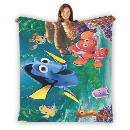 Discover Finding Dory & Nemo Friend Warm Single-Side Printing Flannel Fleece Blanket
