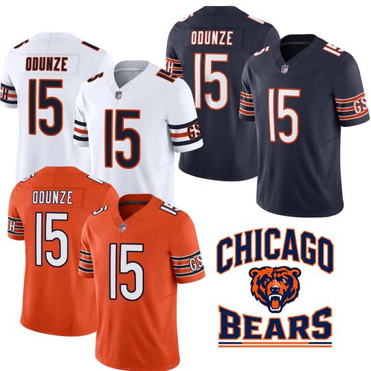 Discover Personalized Chicago Bears Jersey, Custom Name & Number, Embroidered #15 Rome Odunze Limited Player Jersey All Stitched Jersey  Gift