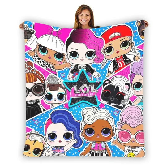 Discover LOL Surprise Stars Warm Single-Side Printing Flannel Fleece Blanket