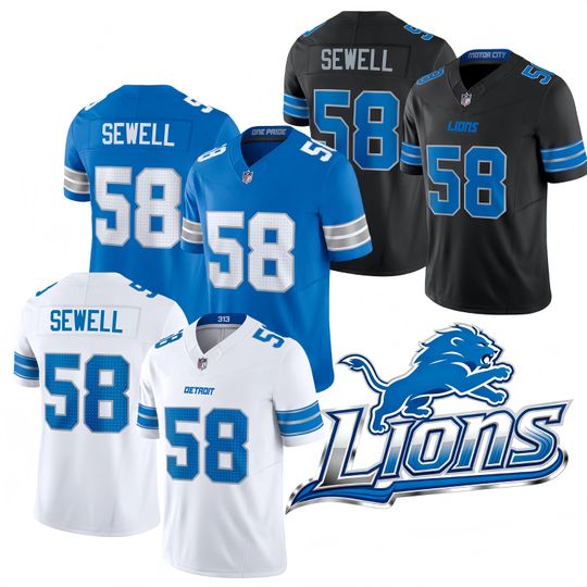 Discover Personalized Detroit Lions Jersey, Custom Name & Number, Embroidered  #58 Penei Sewell Limited Player Jersey All Stitched  Gift
