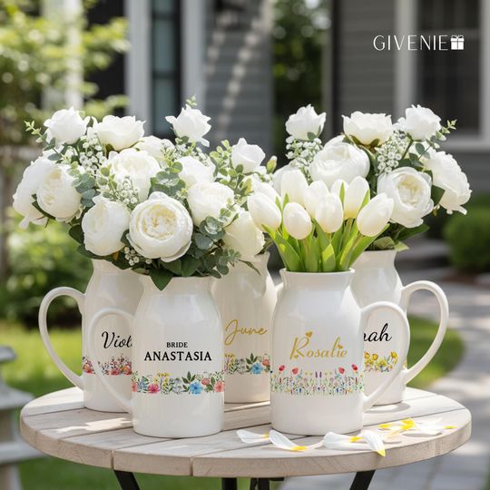 Discover Custom Floral Vase, Personalized Flower Vase, Mother Vase, Teacher Gifts, Friendship Gifts, Unique Home Decor, Grandmas Garden, Table Decor