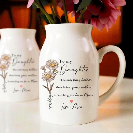 Discover Personalized Birth Month Flower Vase: Mother-Daughter Ceramic Gift