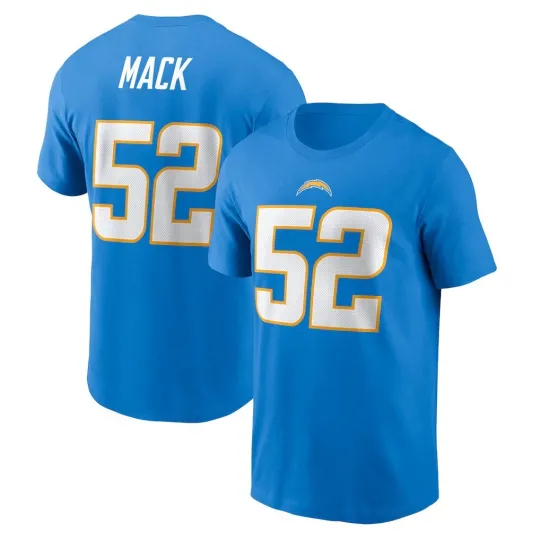 Discover 🔥HOT! Khalil Mack #52 Los Angeles Chargers Name and Number