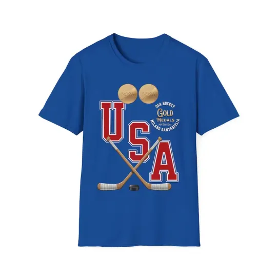 Discover USA Double Gold Medal Hockey T-Shirt, Winter Sports Collection
