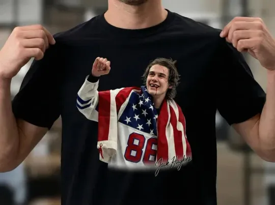 USA Hockey Gold 2026 Jack Hughes T-Shirt, Olympic Gold Medal Hockey Fan Tee Swea