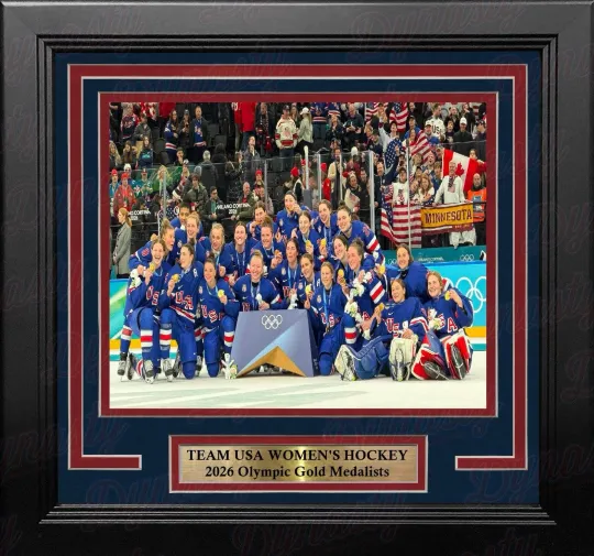 Team USA Women's Hockey 2026 Olympics Gold Medal Celebration 8x10 Framed Photo