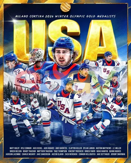 2026 Winter Olympics Gold Team USA Hockey Champions 8x10 NHL Hockey Photo