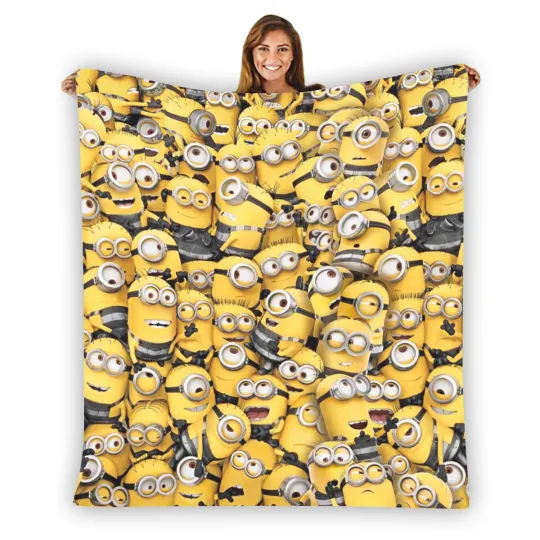 Discover The Minions Collage Soft Warm Single-Side Printing Flannel Fleece Blanket