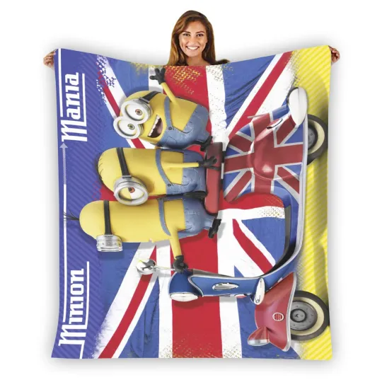 Discover The Minions Mania Soft Warm Single-Side Printing Flannel Fleece Blanket