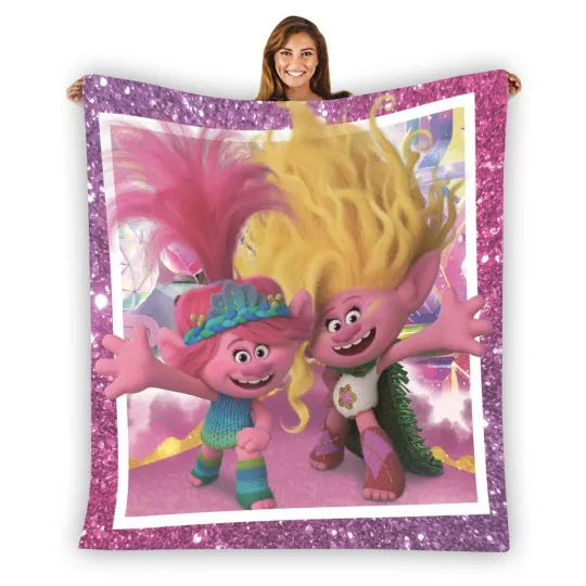Discover Trolls Poppy Happiness Soft Warm Single-Side Printing Flannel Fleece Blanket