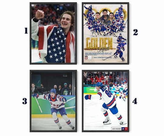 Discover Jack Hughes USA Hockey 2026 Winter Olympics Poster