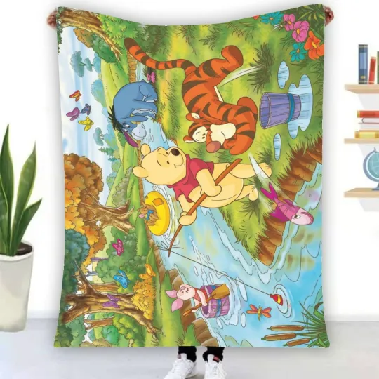 Discover Winnie The Pooh Fishing Fleece Blanket