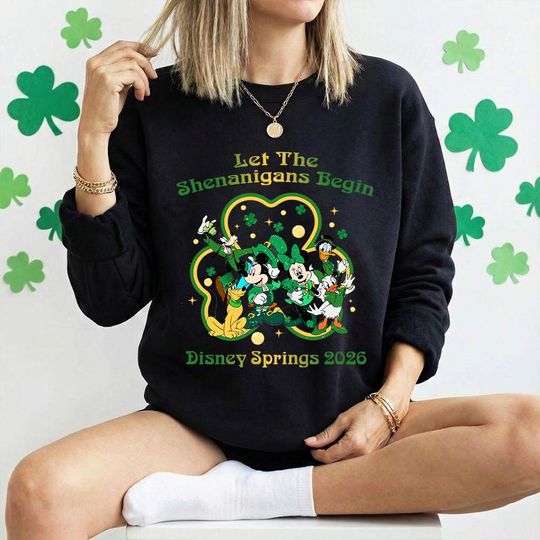 Discover St Patricks Day Disney Shirt, Let The Shenanigans Begin Sweatshirt