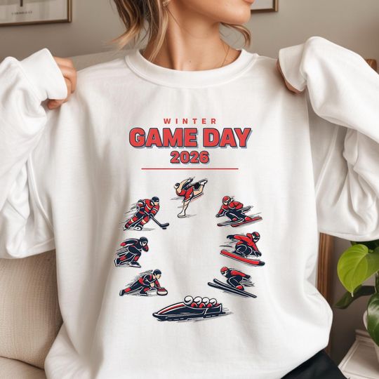 Discover Winter Sports Game Day 2026 Sweatshirt, USA Fan Apparel, Milano Cortina Italy, Olympic Season Top