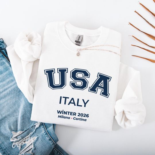 Discover Milano Cortina Italy Sports Crewneck, USA Winter Games 2026 Sweatshirt