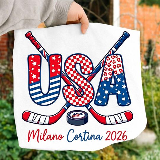 USA Hockey Shirt Milano Cortina 2026, Winter Games Ice Hockey Fan SweatShirt
