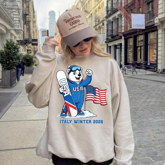 Discover Winter Sports 2026 Sweatshirt, USA Sports Snow Skiing Shirt, 2026 Winter Sports Shirt, Italy Winter Sports Sweater