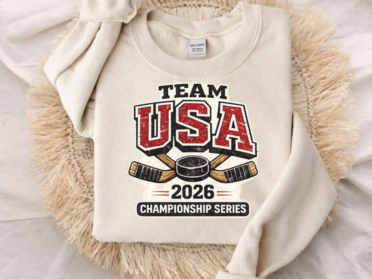 USA Hockey 2026 Winter Games, Retro Varsity Sports Fan Gift, Vintage American Ice Hockey Sweatshirt