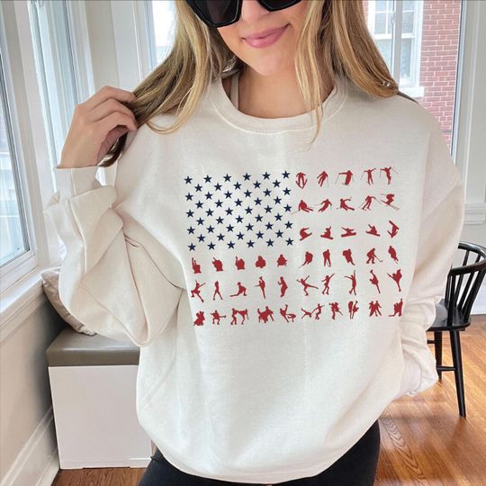 Discover America Falg Sweatshirt,USA Winter Sports 2026 Sweatshirt