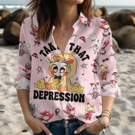 Discover Lucifer Morningstar Hazbin Hotel Shirt, Angel Dust Hazbin Hotel Blouse Shirt, Alastor Lucifer Hazbin Casual Shirt, Gift For Fan