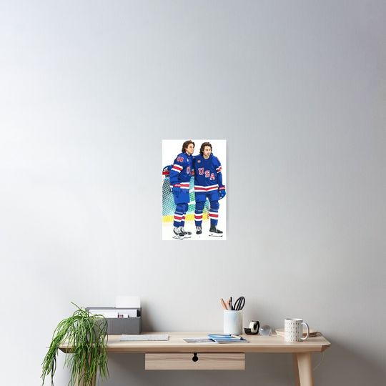 Discover The Hughes brothers USA hockey Olympics Poster