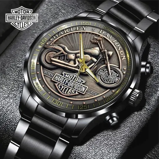 Discover Harley Racing Davidsonn Motor Men Black Stainless Steel Watch Gift