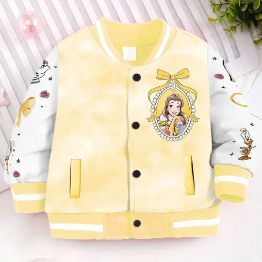 Belle Princess Locket Coquette Bow Beauty And The Beast Baseball Jacket